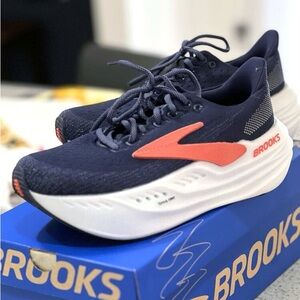 Brooks Navy and Orange Glycerin Max Running Shoes NWT